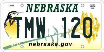 NE license plate TMW120