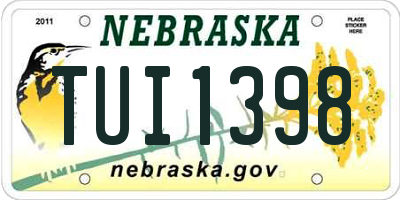 NE license plate TUI1398