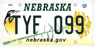 NE license plate TYF099