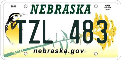 NE license plate TZL483