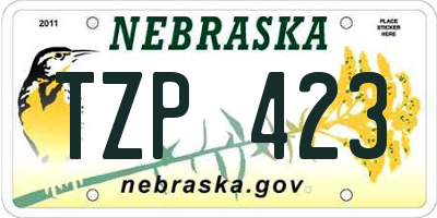 NE license plate TZP423