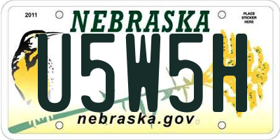 NE license plate U5W5H