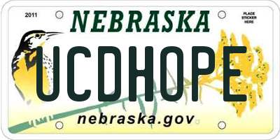 NE license plate UCDHOPE