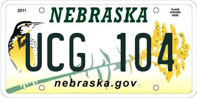 NE license plate UCG104