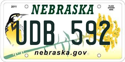 NE license plate UDB592