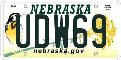 NE license plate UDW69