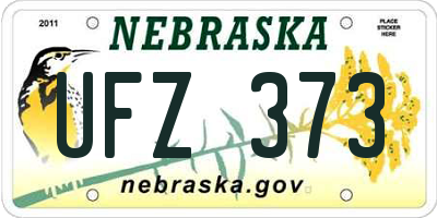 NE license plate UFZ373