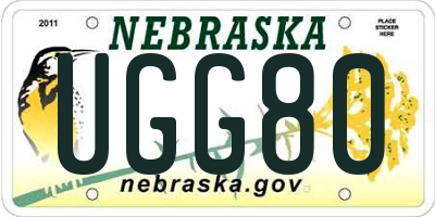 NE license plate UGG80