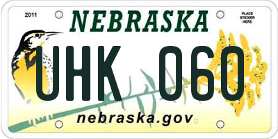 NE license plate UHK060