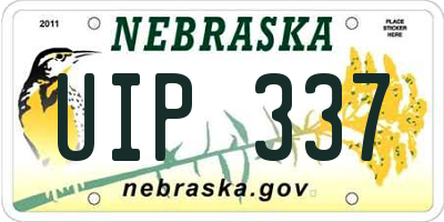 NE license plate UIP337