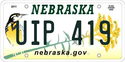 NE license plate UIP419