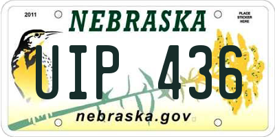 NE license plate UIP436