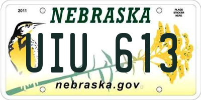 NE license plate UIU613