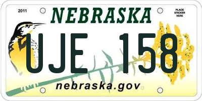 NE license plate UJE158