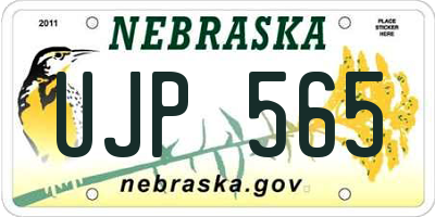 NE license plate UJP565