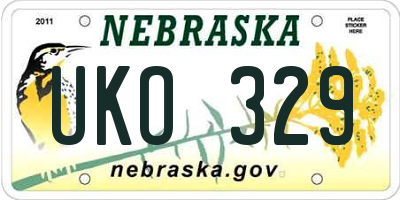 NE license plate UKO329