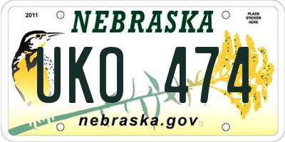 NE license plate UKO474