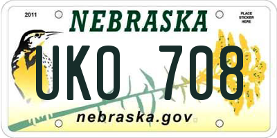 NE license plate UKO708