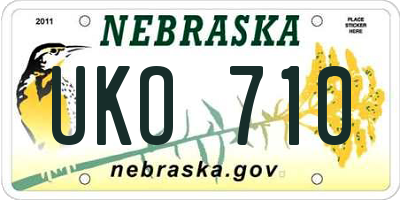 NE license plate UKO710