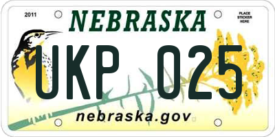 NE license plate UKP025