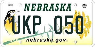 NE license plate UKP050