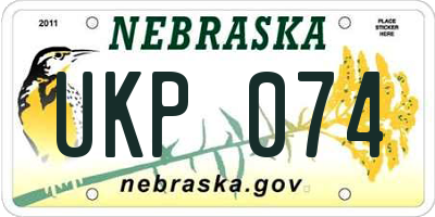 NE license plate UKP074