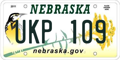 NE license plate UKP109