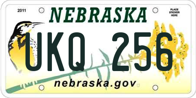 NE license plate UKQ256