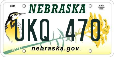 NE license plate UKQ470