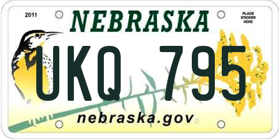 NE license plate UKQ795