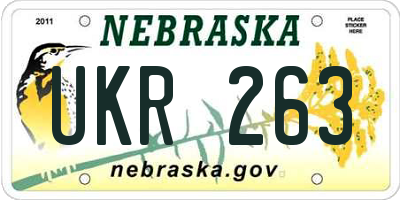 NE license plate UKR263