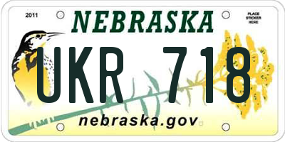 NE license plate UKR718