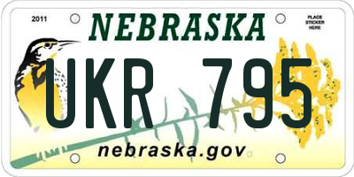 NE license plate UKR795