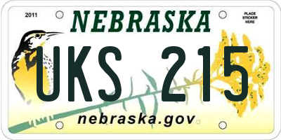 NE license plate UKS215