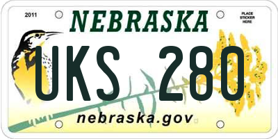 NE license plate UKS280