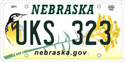 NE license plate UKS323