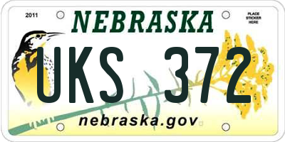 NE license plate UKS372