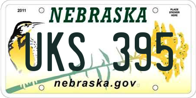 NE license plate UKS395
