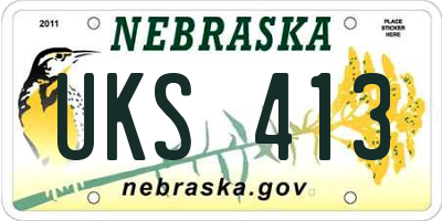 NE license plate UKS413
