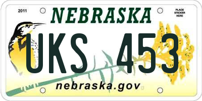 NE license plate UKS453