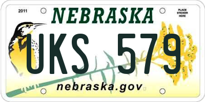 NE license plate UKS579