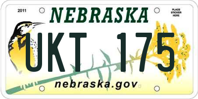 NE license plate UKT175