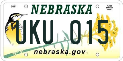 NE license plate UKU015
