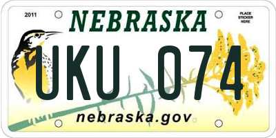 NE license plate UKU074
