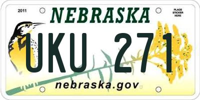 NE license plate UKU271