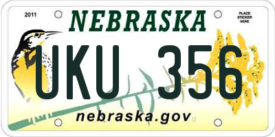 NE license plate UKU356