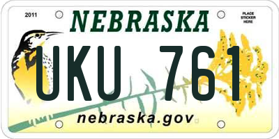NE license plate UKU761