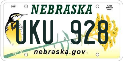 NE license plate UKU928