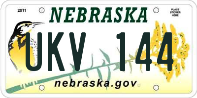 NE license plate UKV144