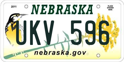 NE license plate UKV596